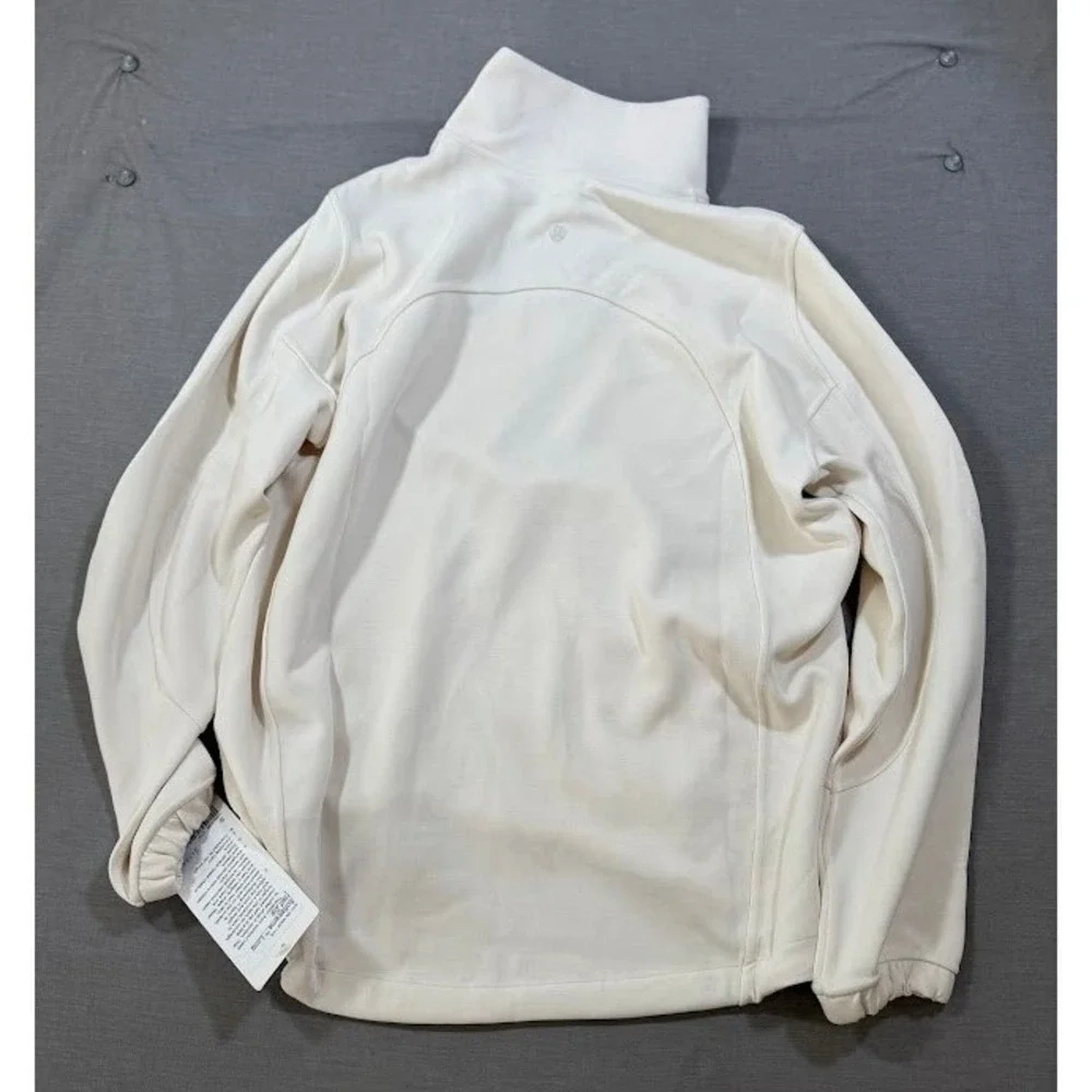 Lululemon‎ Softstreme Half Zip Pullover Brushed Cream Athletic Sweatshirt Size S